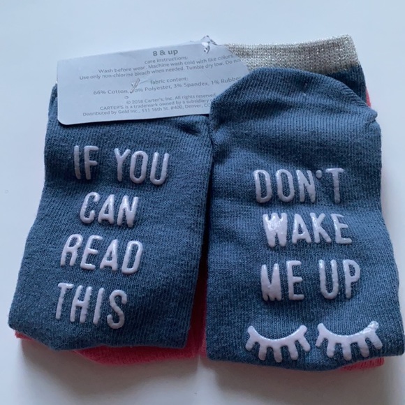 Carter's Little Girls' 2-Pack Slogan Socks - Picture 5 of 6